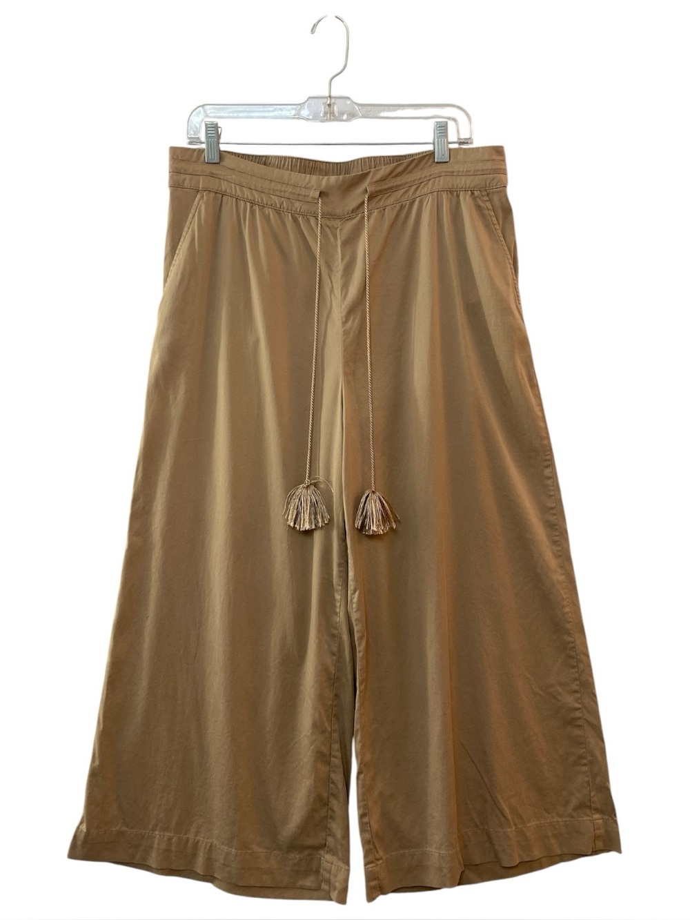 Travis Mathew Savanah Cropped Wide Leg Pants Size XL Tan Lightweight Neutral